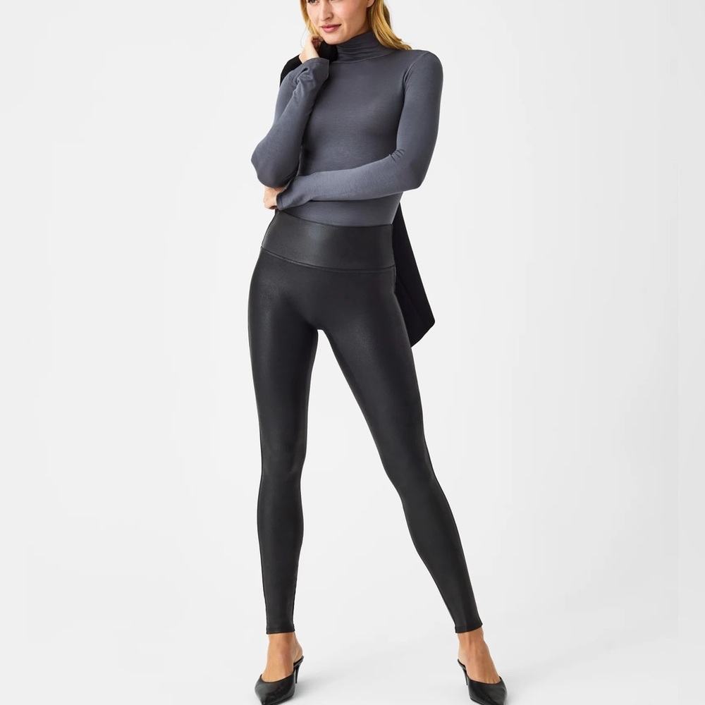 SPANX Faux Leather Leggings-Medium-New